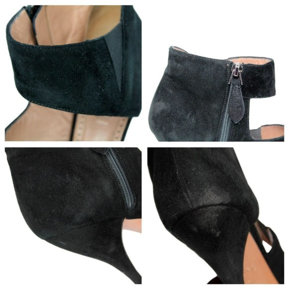 ALAIA Black Suede Point-Toe Cut Out Ankle Bootie Heels  - US 8.5 - Picture 9 of 10